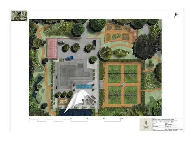 Garden Design Detailing Garden design - An example of a Vectorworks plan for a home in South Bucks. @Hortus Viridis